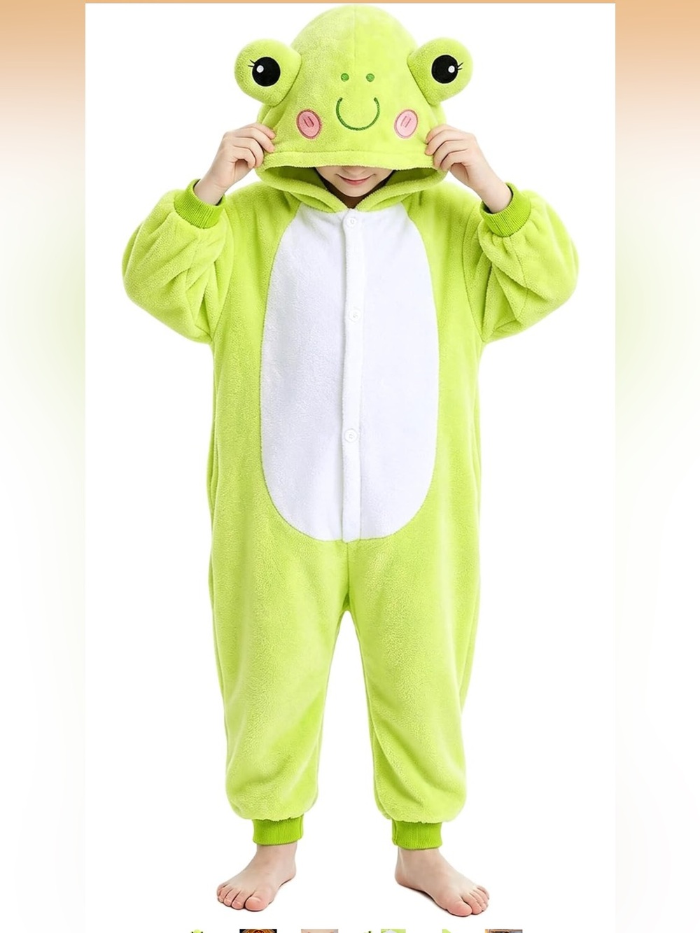 Kids Frog One-Piece Plush Pajamas - Green nwt